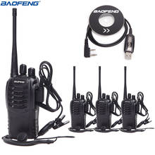 Baofeng-MINI walkie-talkie BF-888S, intercomunicador UHF BF888S, Radio bidireccional CB, Radio de mano 888s + 4 auriculares, 2 uds., 4 Uds. 2024 - compra barato
