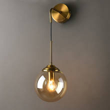 Современная светодиодная настенная лампа в скандинавском стиле, светильник со стеклянными шарами для ванной комнаты, зеркала, прикроватный светильник в американском и ретро стиле, декоративное освещение Wan 2024 - купить недорого