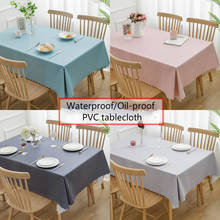 Waterproof and Oil-proof Tablecloth for Dinning Table Solid Color Rectangle PVC Table Cloth Plastic Table Cover for Wedding 2024 - buy cheap
