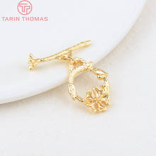 6 Sets O:14x19MM T:22MM 24K Gold Color Plated Brass Flower Round Bracelet O Toggle Clasps High Quality Diy Jewelry Accessories 2024 - buy cheap
