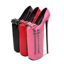 30cm Women Stilettos Platform Super High Heel Stilettos Bow Knot Zipper Nightclub Shoes Sexy Pumps Size 35-46 Nightclub   2024 - buy cheap