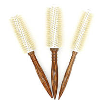 Free shipping Round Wood hairbrushes boar bristle hair Brush for Hairstyling and scalp massager Antistatic Hair comb T-012 2024 - buy cheap