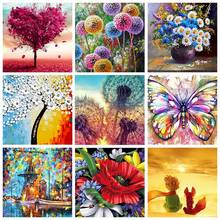 Pintura por números gatyzance, tela de pintura artística com flores e animais, kit de tintas acrílicas para parede, decoração para casa 2024 - compre barato