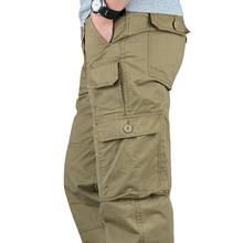 Брюки-карго мужские тактические, армейские штаны в стиле милитари, повседневные Джоггеры со множеством карманов, свободные прямые камуфляжные длинные брюки размера плюс 5XL 2024 - купить недорого
