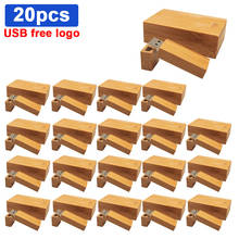 bulk 20pcs Custom free logo 64GB usb2.0 wooden+box Pendrive 4GB 8GB 16GB 32GB 128gb Flash Drive USB menory stick wedding  gift 2024 - buy cheap