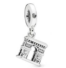 Genuine 925 Sterling Silver Beads Arc De Triomphe Dangle Charm Fit Pandora Women Bracelet & Necklace Diy Jewelry 2024 - buy cheap