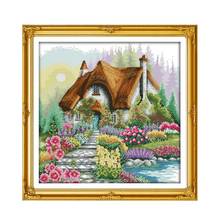 Flower home cross stitch kit 14ct 11ct count printed canvas stitching embroidery DIY handmade needlework 2024 - buy cheap