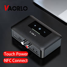 Приемник Bluetooth VAORLO NFC, беспроводной адаптер 2 в 1, сенсорное питание для ТВ, наушников, стерео музыки с 3,5 мм AUX 2024 - купить недорого