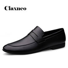 Sapato masculino mocassins de couro legítimo, calçados baixos para casamento, mocassim macio, outono 2020 2024 - compre barato