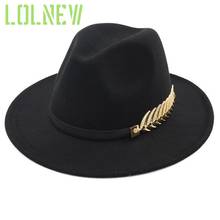 Fedoras Big Brim Hats For Women British Style Vintage Church Hats Lady Flat Brim Fedoras Autumn Winter Womens Felt Hat 2024 - buy cheap