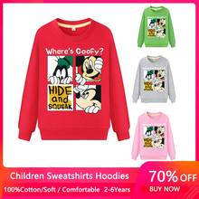 Cartoon Mickey Boys Sweatshirts for Little Kids Hoodies Clothes 2-8Years Autumn Children Long Sleeve Shirts Cotton 2024 - buy cheap