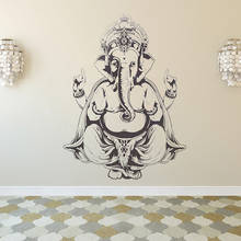 Pegatina de pared de vinilo con diseño de elefante, calcomanía de estilo bohemio para dormitorio, sala de estar, Buda, elefante, Yoga, Mandala indio, decoración artística, HY331 2024 - compra barato