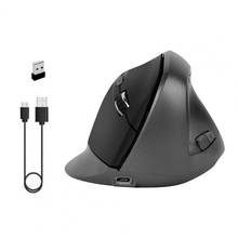 Ratón Vertical ergonómico para videojuegos, dispositivo con cable/inalámbrico, para mano derecha, 2,4 GHz, 6 botones, 1200/1400/1600 DPI, recargable, para PC y portátil 2024 - compra barato