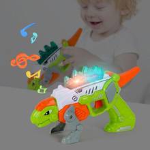 Brinquedo elétrico para crianças, quebra-cabeça de dinossauro transformação de plástico criativo brinquedo infantil presente de aniversário 2024 - compre barato