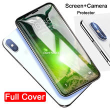 2 In 1 Full Protective Tempered Glass + Camera Lens Protector for Iphone 7 8 Plus 7plus 8plus XR XS Max Screen Protector Ipone X 2024 - buy cheap