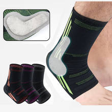 1 PCS Silicone Padded Ankle Sleeves Support Soccer Hiking Knitted Basketball Fitness Compression Ankle Foot Brace Silica Gel Pad 2024 - buy cheap