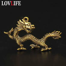 Vintage Brass 12 Zodiac Dragon Creative Gifts Chinese Dragon Keychains Pendants Couple Key Chains Car Key Rings Hanging Jewelry 2024 - buy cheap