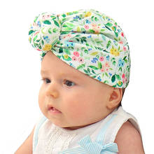 Gorro para bebês, chapéu para meninos e meninas, gorro turbante com estampa colorida, acessórios fofos para cabeça, 0 a 24 meses 2024 - compre barato