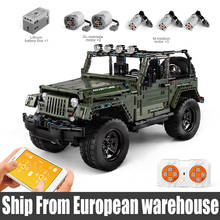 Molde de king 13124 moc 5140 rc jeeps wrangler, carro off-road, adaptador, blocos de construção, brinquedo, presente de natal 2024 - compre barato