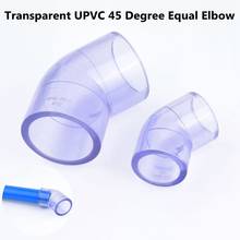 1Pc 20/25/32/40/50/63mm UPVC 45 Degree Transparent Elbow Garden Irrigation Water Pipe Connector Aquarium Adapter Pipe Adapter 2024 - купить недорого