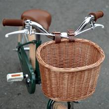 Cesta de bicicleta de mimbre para hombre y mujer, cesta de compras portátil para bicicleta de montaña, cesta de verduras, cesta frontal de protección ambiental 2024 - compra barato