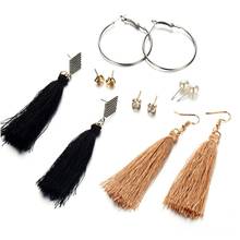 New Fashion 6 pairs/Set New Design Creative Retro Tassel Earrings Geometric Polygonal Earrings For Female Jewelry Gift 2024 - buy cheap