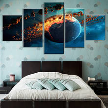 Arte de parede de tela para decoração, pintura planetária com imagem hd impressa, sem moldura para decoração de casa, sala de estar 2024 - compre barato