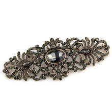Sunspicems Vintage Gray Crystal Bohemia Flower Brooch For Women Retro Gold Color Full Crystal Turkish Wedding Bijoux Hijab Pins 2024 - buy cheap