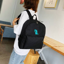 Korean Style Women's Canvas Backpack Fashion Campus Schoolbag Large Capacity Bagpack Small Dinosaur Printing Back Pack Book Bag 2024 - buy cheap