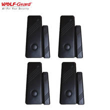 Wolf-Guard-Sensor de contacto inalámbrico para puerta y ventana, Detector sensible para sistema antirrobo de alarma de seguridad para el hogar, 433MHz, color marrón oscuro, 4 Uds. 2024 - compra barato