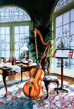 JMINE Div 5D музыкальная Скрипка для фортепиано, полностью Алмазная краска, наборы для вышивки крестиком, художественная Высококачественная сценическая 3D краска с бриллиантами 2024 - купить недорого