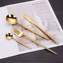 Dinnerware Set Cutlery Western Dinner Set Fork Spoon Knife Tableware Golden Stainless Steel Mirror Polishing Kitchen Cutlery Set 2024 - buy cheap