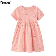 DXTON-Vestidos 2020 de algodón para niñas, ropa informal de verano con estampado de animales, para la escuela 2024 - compra barato