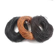 Cuerda redonda de cuero de 1-6mm, cordón marrón oscuro/Nude/Negro, abalorios, accesorios de joyería para collar, pulsera, suministros de Material 2024 - compra barato