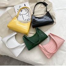 Crocodile Pattern PU Leather Female Shoulder Bag Fashion Ladies Armpit Bag Vintage Women  Purse Handbags Small Clutch 2024 - buy cheap