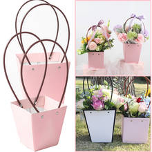 Portable Flower Box Waterproof Paper Handy Gift Bag Kraft Handbag Wedding Rose Party Gift Box Packaging For Candy Cake Birthday 2024 - buy cheap