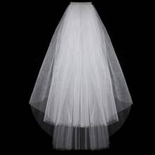 Simples curto tule véus de casamento barato 2021 branco marfim véu nupcial para noiva para mariage acessórios casamento 2024 - compre barato