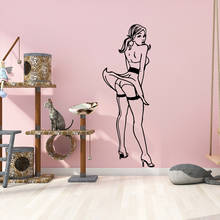 Frete grátis decalque de arte de parede vinil impermeável autoadesivo feminino sexy para sala quarto fundo decalque de arte de parede 2024 - compre barato