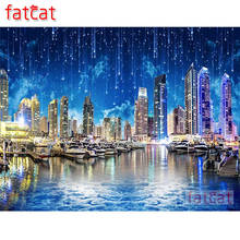 FATCAT Night view of harbour city Diamond Painting Full Square Round Drill Diy 5D Diamond Embroidery Mosaic decoration AE1837 2024 - buy cheap