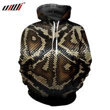 UJWI New Trend Animal snake skin Men's Hoodies 3D Punk Rock Man Pullover Printed Fashion Streetwear Unisex Clothing 2024 - buy cheap