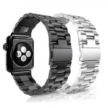 Высококачественный Браслет для Apple Watch 38 мм 42 мм 40 мм 44 мм ремешок для Iwatch 4 3 2 1 ремешок для часов из нержавеющей стали серия 5 2024 - купить недорого
