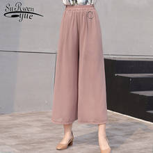 Casual Women Pants 2021 Summer Pants Women Wide Leg Pants Female Loose Fashion Chiffon Thin High Waist Solid Chic Pants 0776 2024 - buy cheap