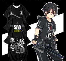 Аниме Sword Art Online Kirigaya Kazuto маскарадная футболка SAO kiito Мужская Женская футболка Топы с короткими рукавами 2024 - купить недорого