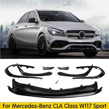 Parachoques delantero Canards delantal W117 aleta delantera para Mercedes Clase CLA CLA45 W117 2016-2017 Facelift versión deportiva 2024 - compra barato