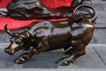 Большая большая Экстра большая бронзовая настенная статуя быка OX для кофе уличная статуя 17 дюймов Длинное украшение для кофе 100% латунь бронза 2024 - купить недорого