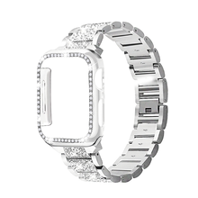 Diamond Case+strap for apple watch band 44mm 40mm Stainless Steel bracelet correa case+iwatch band 42mm 38mm 5 4 3 2 44 42 40mm 2024 - buy cheap