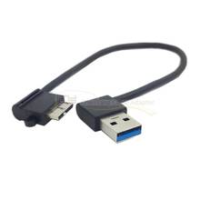 90 градусов левый угол USB 3,0 A папа к левому углу Micro USB 3,0 кабель 20 см BK 2024 - купить недорого