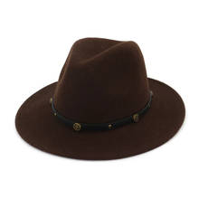 Sombrero de ala ancha clásico para hombre y mujer, sombrero de Panamá de fieltro de lana de 100%, Estilo Vintage, Formal, para fiesta y Jazz 2024 - compra barato