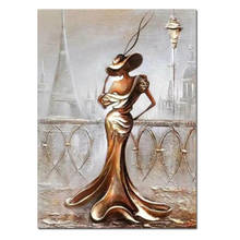 Mujer romántica dorada, bordado de diamantes cuadrados y redondos, rompecabezas artesanal, exhibición de diamantes, pintura de mosaico, arte para el hogar, JX2307 2024 - compra barato