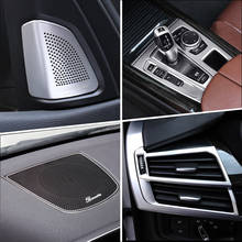 Car Inner Gearshift Air Conditioning CD Panel Door Armrest Cover Trim Decorative Car Sticker Accessories For BMW X5 X6 F15 F16 2024 - buy cheap